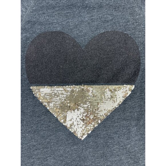 Victoria's Secret Womens Hoodie Size Sm Gray Full Zip Heart Sequin Long Sleeve - Picture 2 of 8